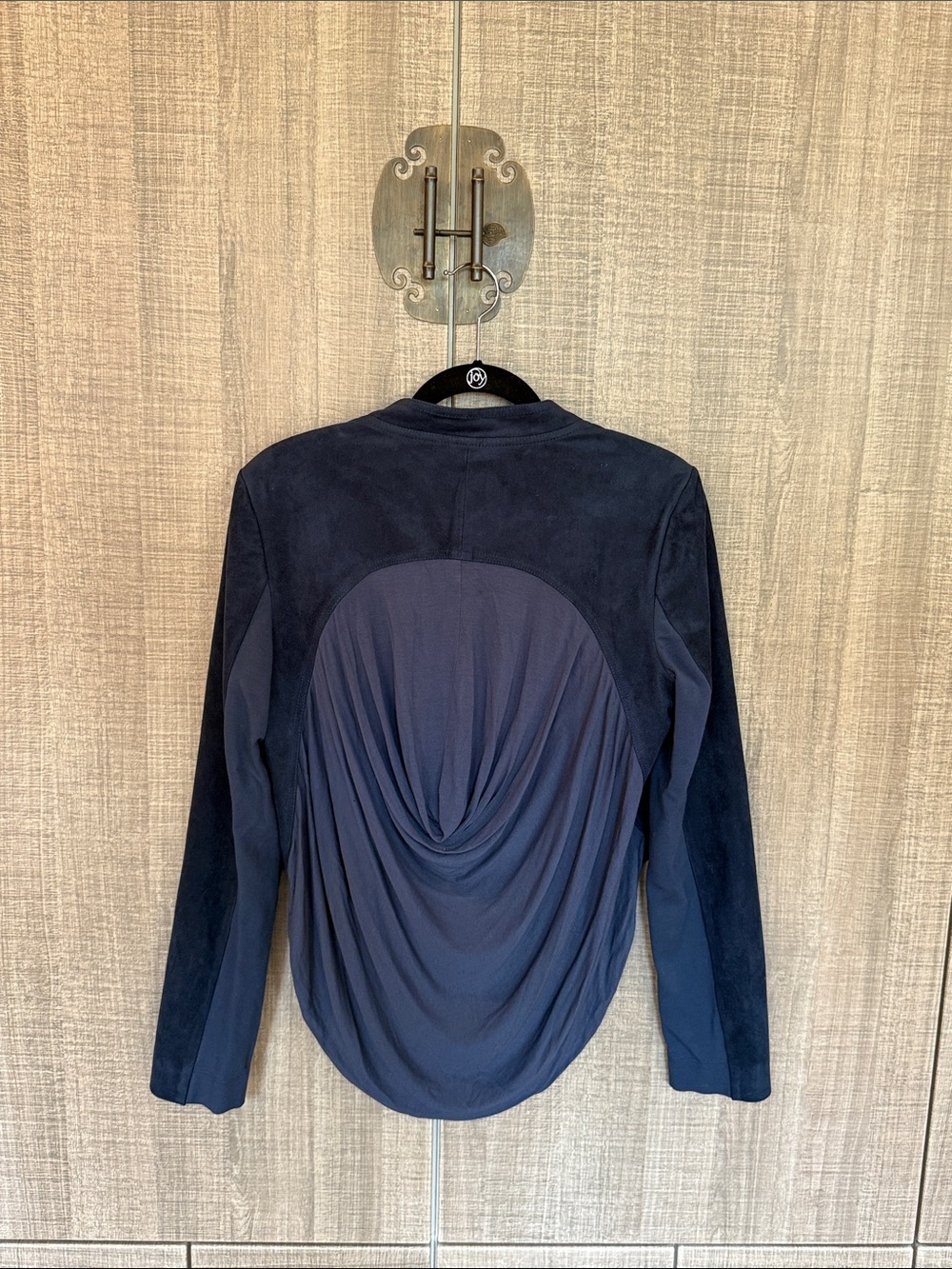 BCBGMAXAZRIA Faux Suede Jacket With a Draped Shawl Collar - Picture 16 of 17
